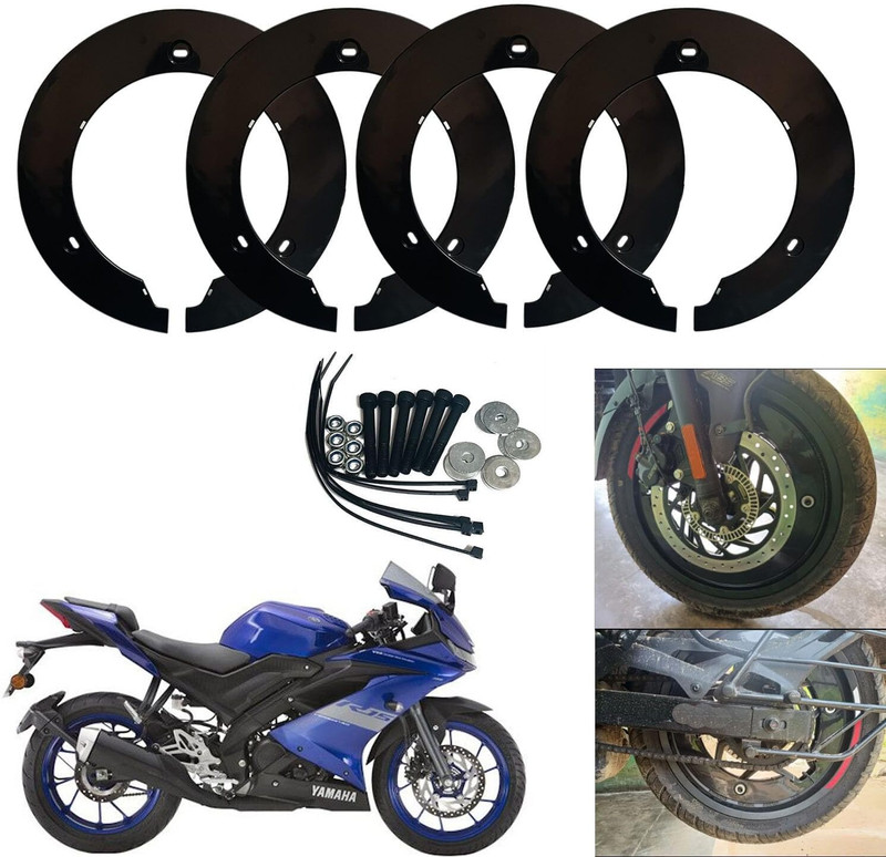 Sunriders R15 V1, V2, V3, V4 Bike Wheel Cover 17 Inch 4 pc ( Black) Wheel Cover For NA NA(17.0 inch)