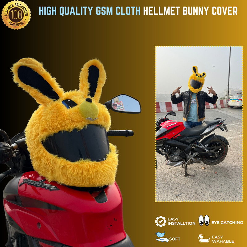 SRPHERE YT Helmet Bunny Cover For Riders - 19 cm(Yellow)