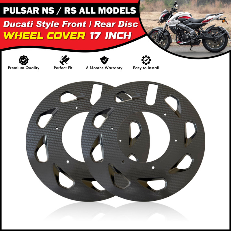 OBEROI'S TRADERS Pulsar 125/160/200 Bike Front | Rear Pro Disc Wheel Cover | Alloy Hubcap 17 Inch Bike Fairing Kit