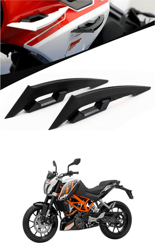 GONAMA Universal Black Wing Side Helmet Spoiler Aerodynamic Wing Dynamic Helmet SG139 Handle Bar Grip For Mahindra Rodeo RZ(Pack of 2)