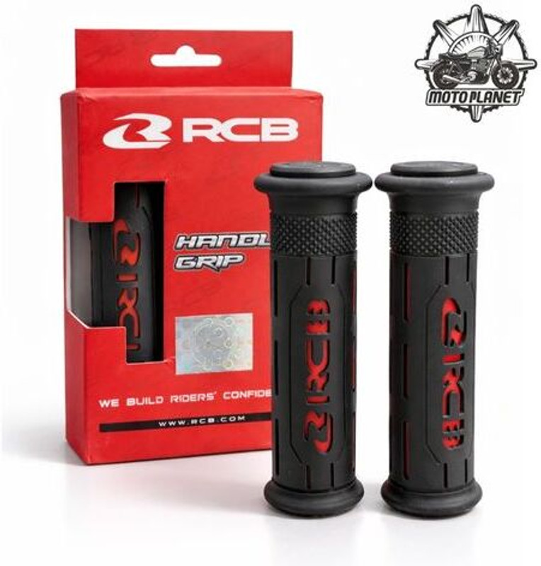 MOTO PLANET MPD-RC.B Handle Grip HG77 01HG018B (2 Tone Black/Red) Anti-Slip Handle Bar Grip For Universal For Bike Universal For Bike(Pack of 2)
