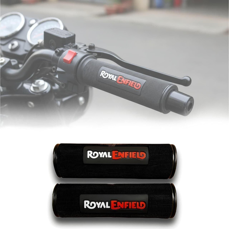 EAZ Best Quality Bike Handle Grip | Anti Slip Rubber | Universal Fit Handle Bar Grip For Royal Enfield NA(Pack of 2)