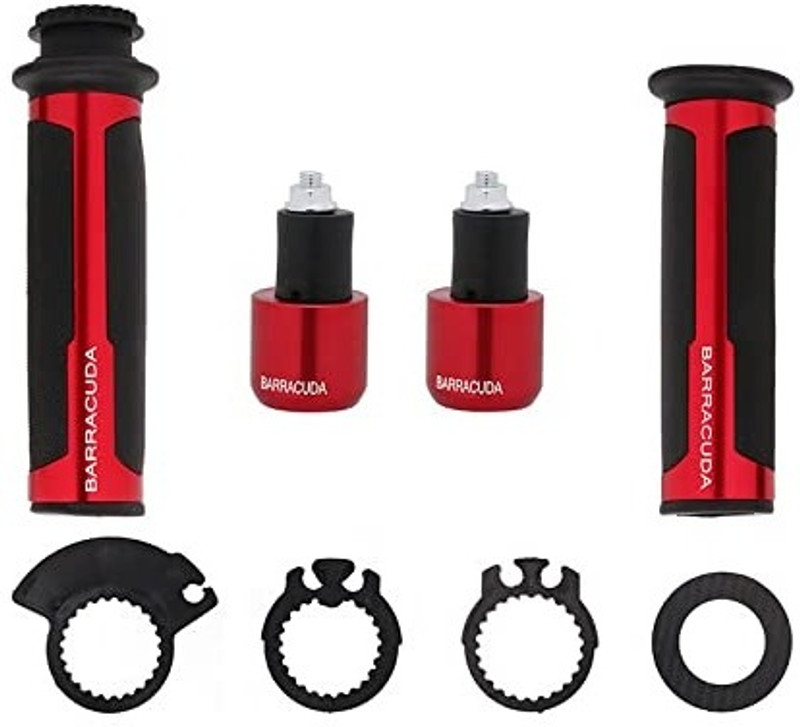 way2gmart Universal Barracuda grip Red suitable for all bikes and scooty Handle Bar Grip For Universal For Bike Universal For Bike(Pack of 2)