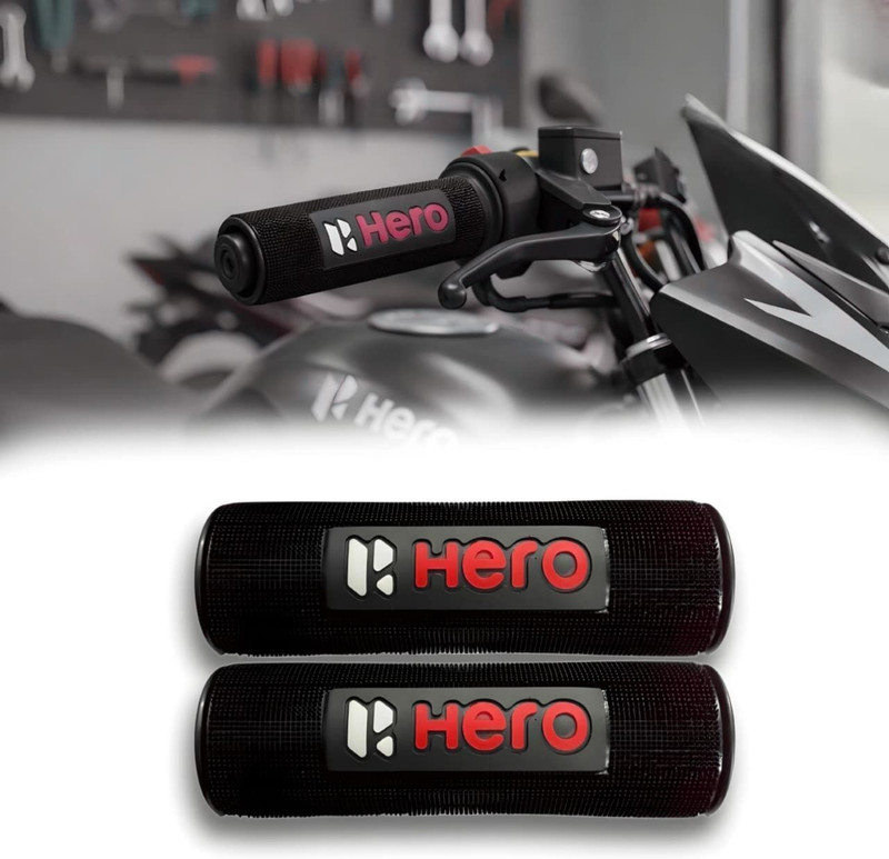 EAZ Universal Motorcycle Handle Grip | Strong Anti Slip Rubber Handle Bar Grip For Hero Universal For Bike(Pack of 2)