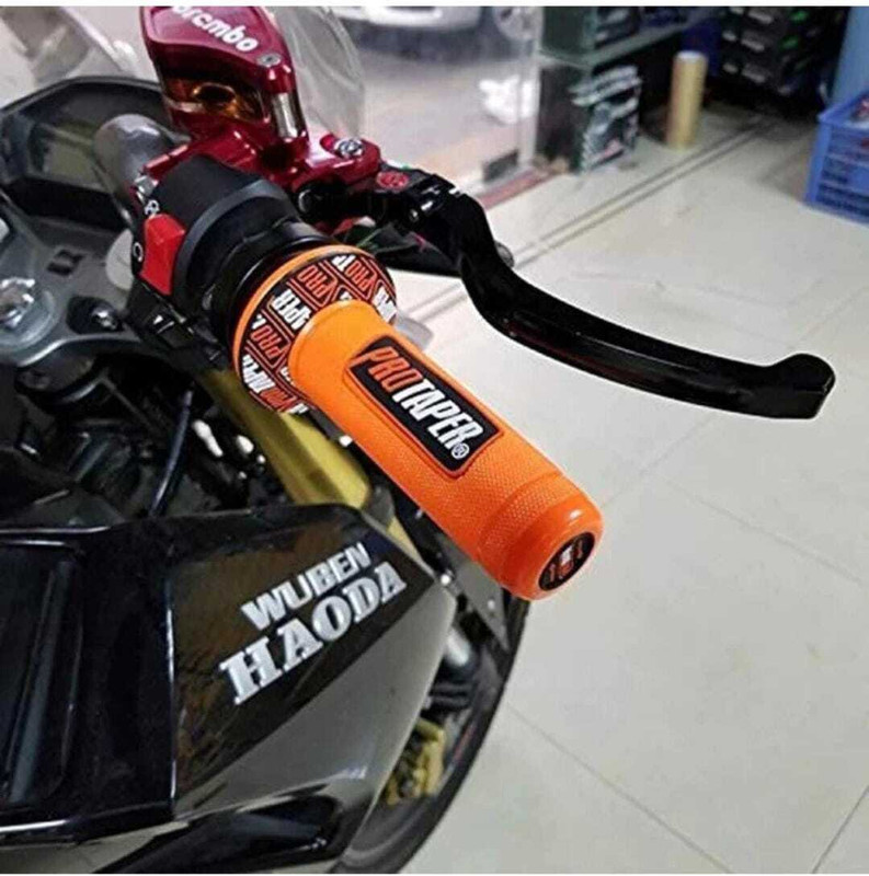 auto trends Protaper Handlebar Grip Orange Handle Bar Grip For Universal For Bike Universal For Bike(Pack of 1)