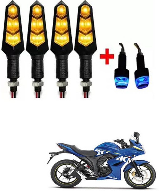 FKOK Bike Indicator Light And Bike Handle Light For Gixxer SF Bike Handlebar Weights(2 Multicolor)
