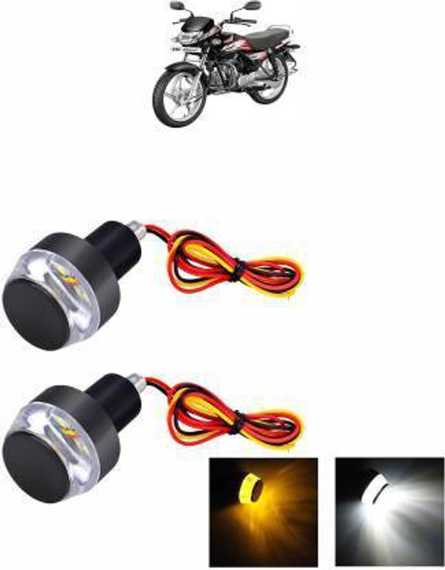 thetrishafab Side LED Indicator Light for Hero HF Deluxe (White, Orange) Bike Handlebar Weights(100 White, Orange)