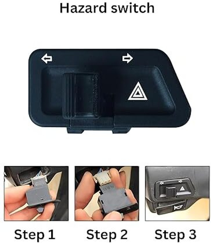 GLAM GRAB UNIVERSAL HAZZARD SWITCH FLASHER SWITCH Bike Handlebar Weights(1 Black)