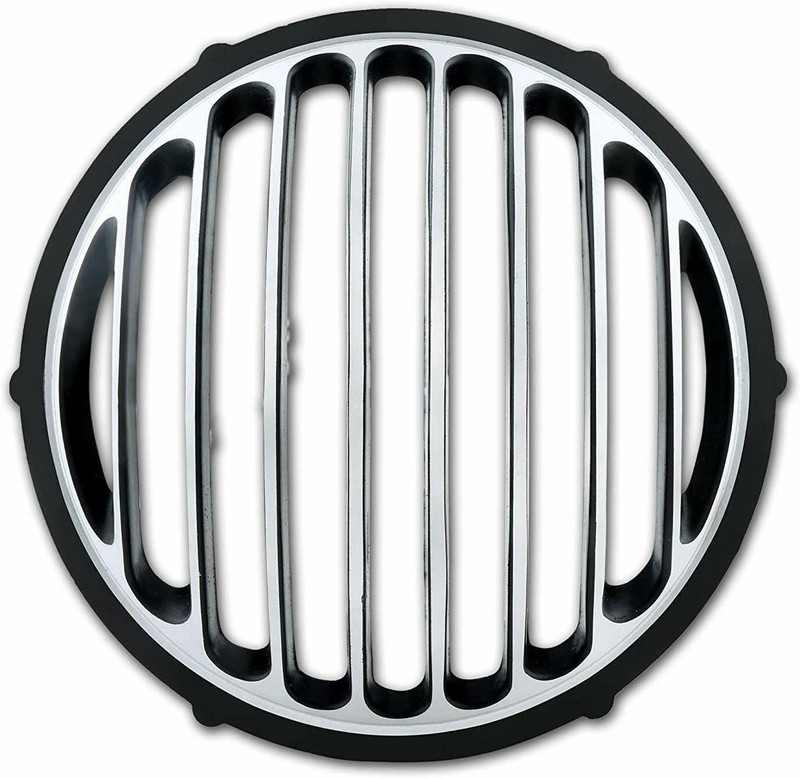 Ramanta Metal Bullet Tail Light Grill for Royal Enfield Bullet Classic 350 & 500 (1 Pc Tail Light Grill, Black and Chrome) Bike Headlight Grill(Silver, Black)