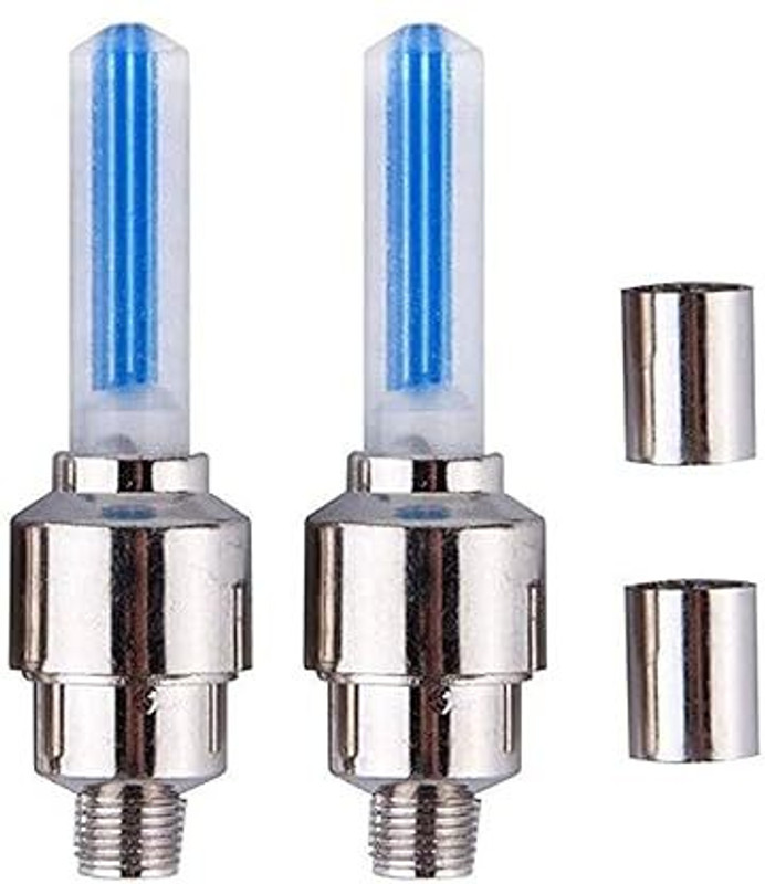HEMAARTGALLREY New LED Flash Light lamp tyre Wheel Valve Sealing caps Bike Headlight Grill(Blue)
