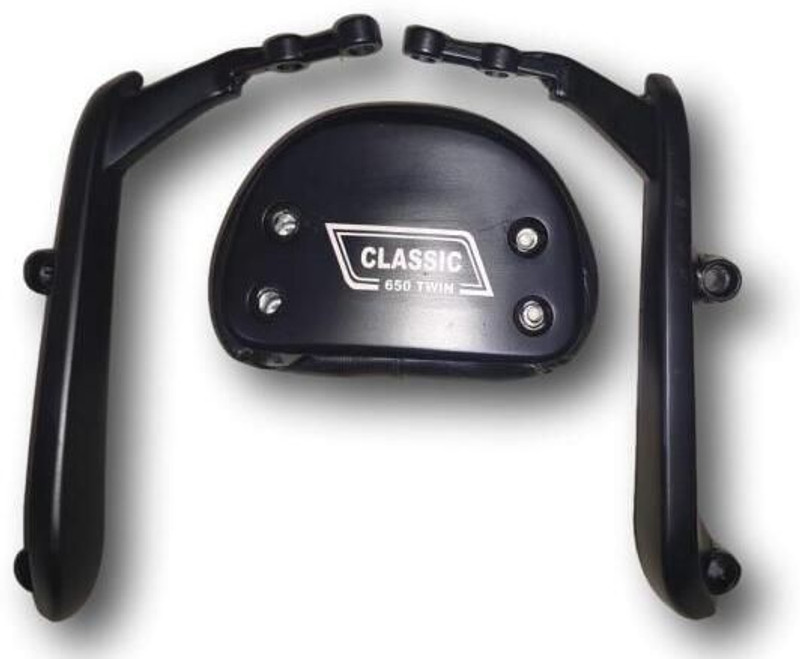 aqramax classic650 twin backrest alluminium made Bike Headlight Grill(Black)