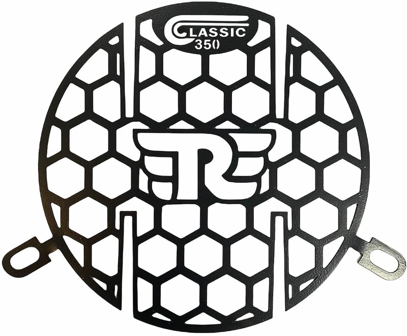 SORAX Headlight Grill with Heavy Metal for Royal Enfield Bullet Classic 350 & 500 Bike Headlight Grill(Silver)