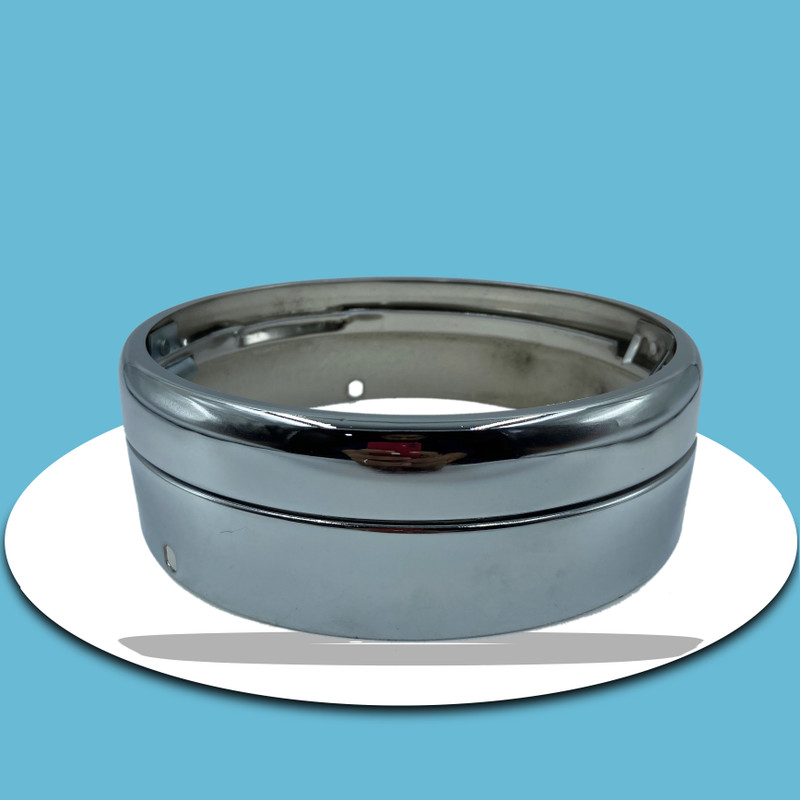 Moterix CHROME METAL OUTER & INNER RIM SET FOR ROYAL ENFIELD CLASSIC,ELECTRA MADEININDIA Bike Headlight Grill(Steel)