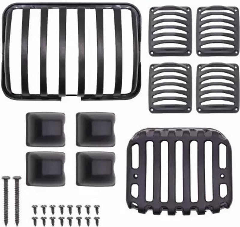 Giinix PVC Front Rear Head Light, Tail Light & Indicator Grill Cover Set Bike Headlight Grill(Black)