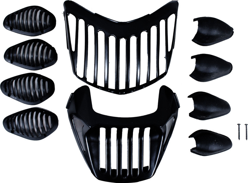 Vtrust Shine Bs6 Bike Grill Set of 6 Bike Headlight Grill(Black)