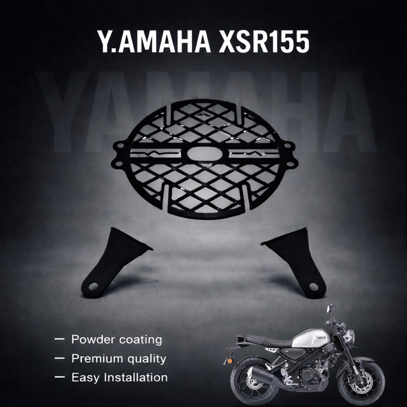 B.K Accessories Bike-Head light Grill Black Heavy Material for Y.amaha XSR 155 Model Bike Headlight Grill(Black)