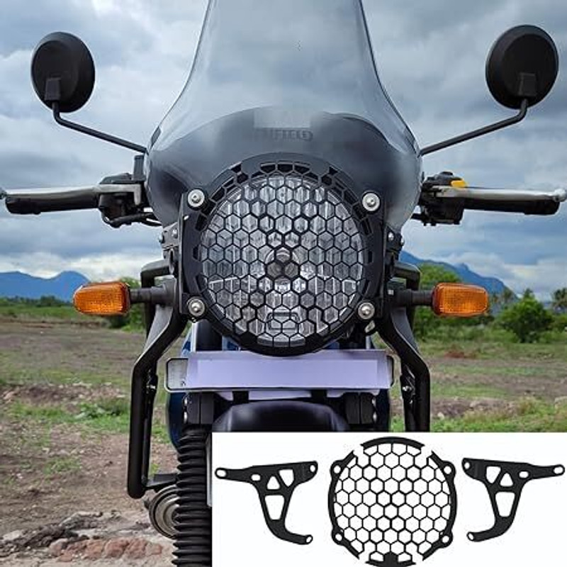 SGTB Himalayan Headlight Grill Frame Guard Compatible with Royal Enfield Himalayan Bike Headlight Grill(Black)