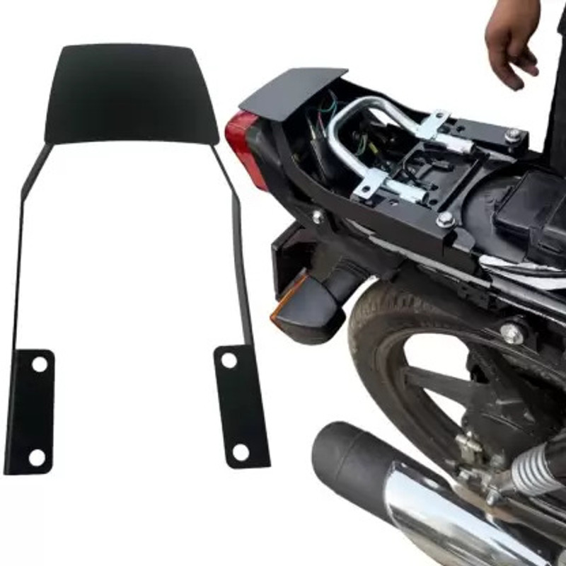 Adino Met Black Rear Seat Tail Protector For Splendor, Bike Headlight Grill(Black)