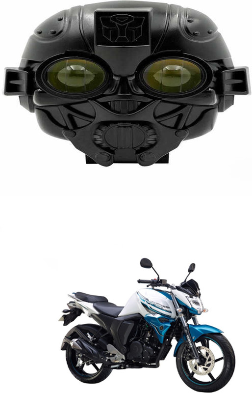PRTEK Led Skull Shaped Fog Light & Spotlight Headlight ForYamahaFZ16 Bike Headlight Grill(Black)