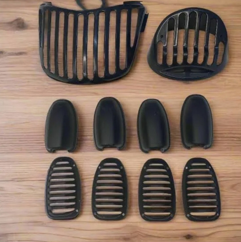 SKR Head light tail lamp indicator Grill set bajaj platina Bike Headlight Grill(Black)