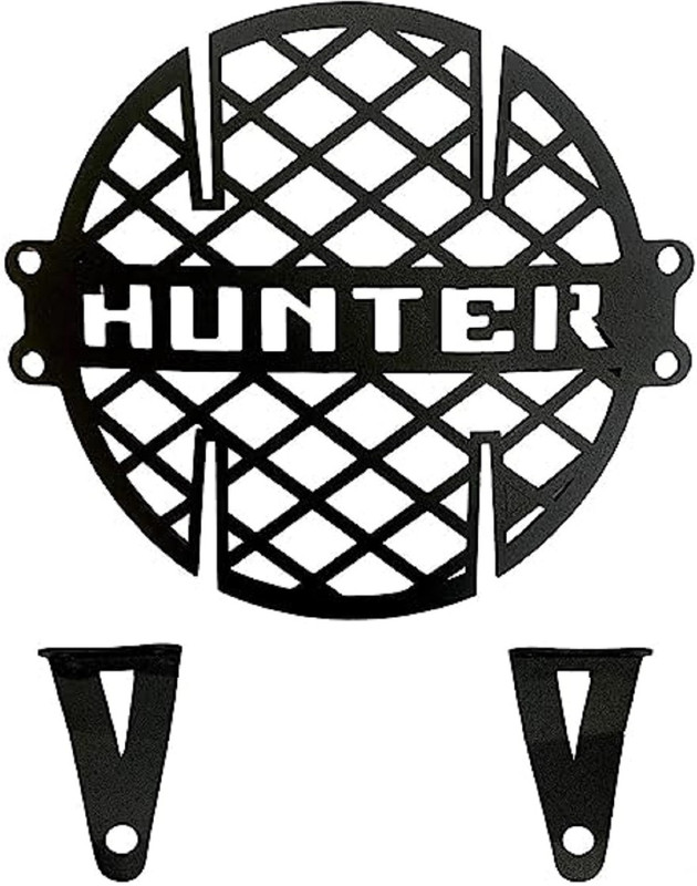 HIMOTORS Hunter Headlight Grill cover mask for Hunter 350CC Guard Bike Headlight Grill(Black)