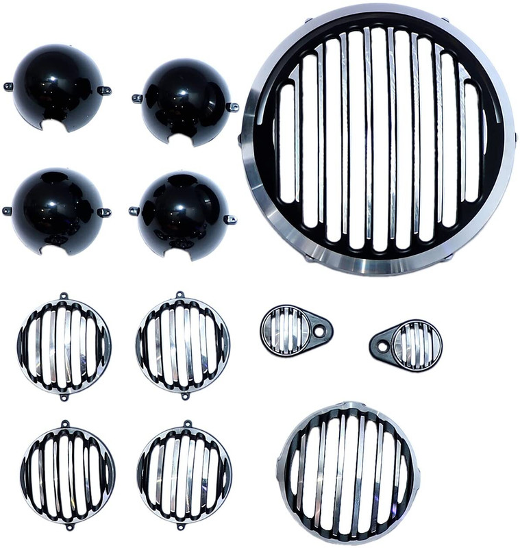 B.K Accessories Metal Complete Grill Set Headlight for Bullet Electra Model with 350 & 500 CC Bike Headlight Grill(Multicolor)