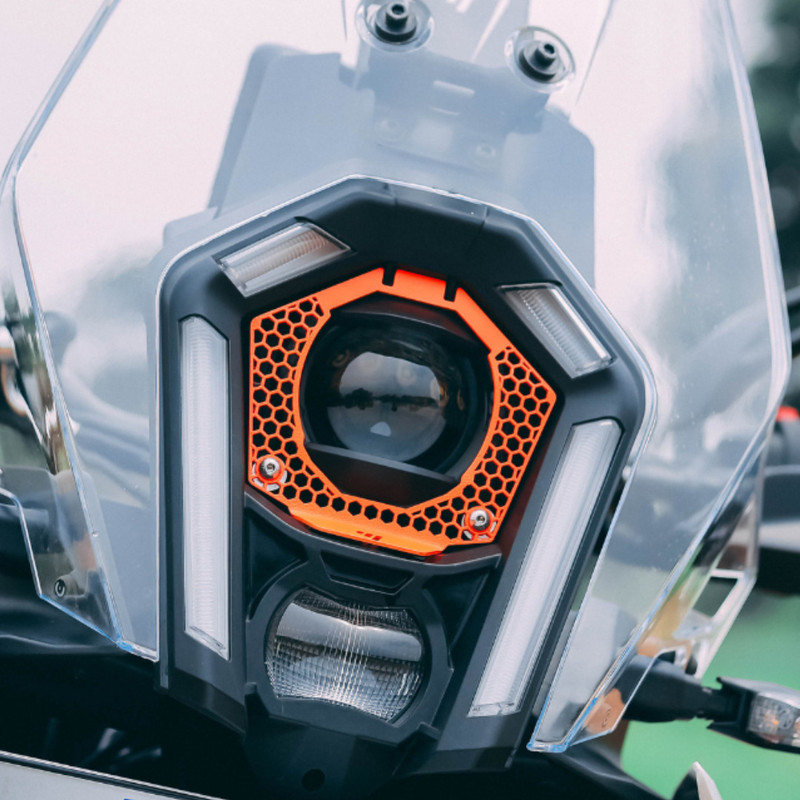 M Technics 2025 ADV 250/390 HEADLIGHT GRILL ORANGE | HEADLIGHT GUARD FOR ADV 250/390 2025 Bike Headlight Grill(Orange)