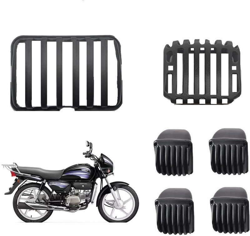 Vishal Mart Headlight Grill Indicator Tail Light All Parts Accessories Modified for Hero Bike Headlight Grill(Black)