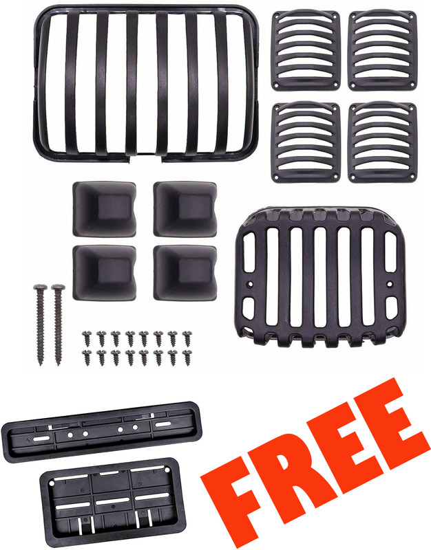 S P ENTERPRISES Bike Number Plate Frame free Splendor grill kit set Bike Headlight Grill(Black)
