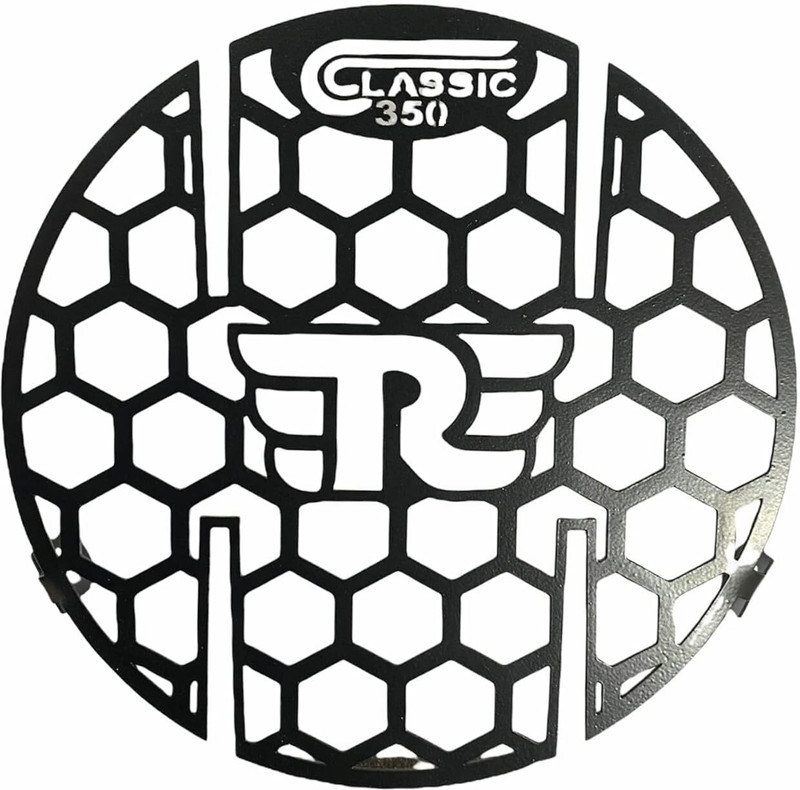 SGTB Reborn Classic 350 Head Light Grill Protector Bike Headlight Grill(Black)