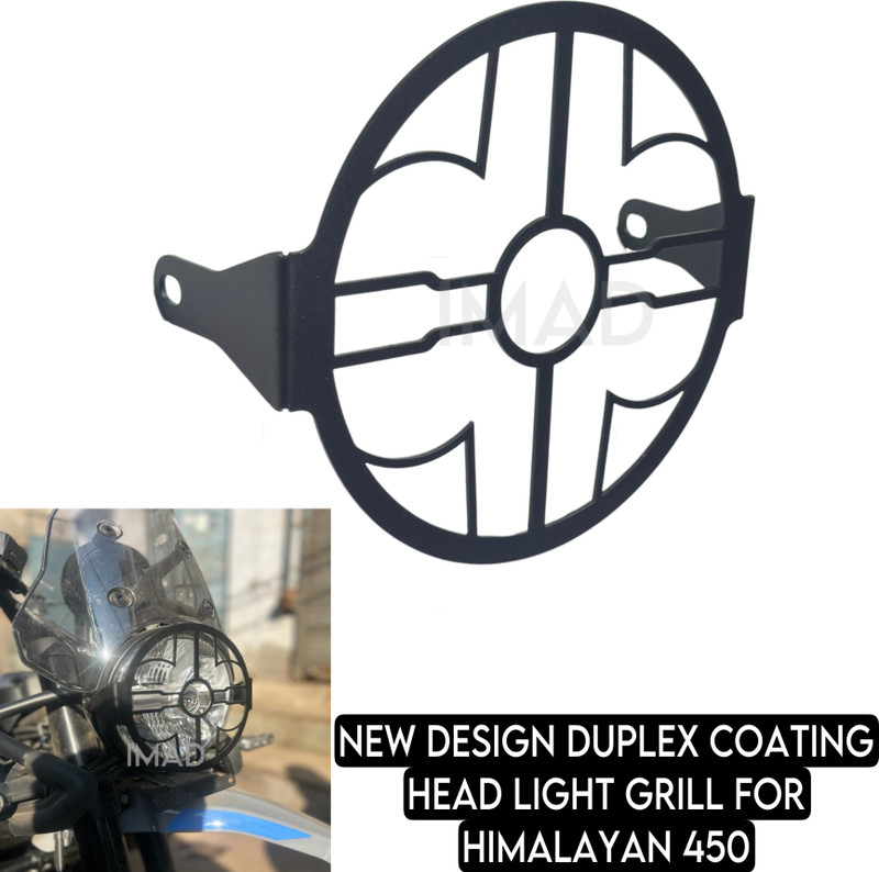 Aklin Boky HEADLIGHT GRILL FOR HIMALAYAN 450 Bike Headlight Grill(Black)