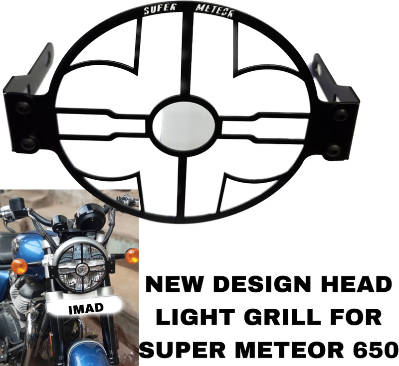 imad HEAD LIGHT FOR SUPER METEOR 650 Bike Headlight Grill(Black)
