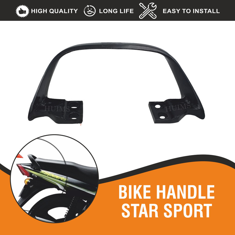 Huims HMX- Heavy Quality Seat Handle Backrest Suitable for TVS Star Sport Bike Headlight Grill(Black)