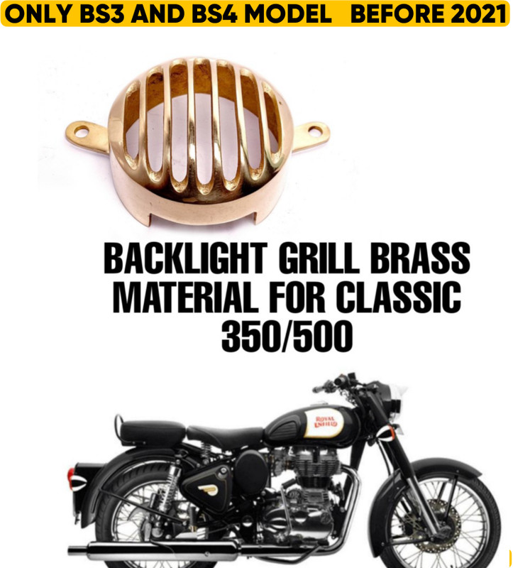imad BRASS BACKLIGHT GRILL FOR CLASSIC Bike Headlight Grill(Gold)
