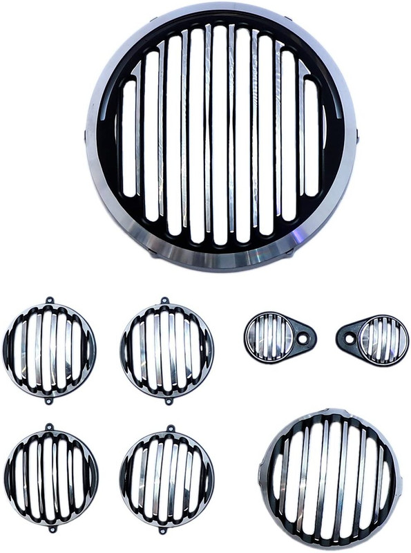 B.K Accessories Royal Enfield Classic Reborn 350 Headlight Grill (Set Of 12) Bike Headlight Grill(Silver)