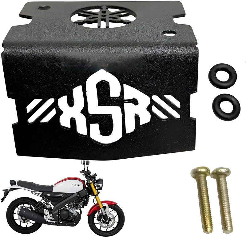 BikeFashionMart FRONT DISK OIL CAP YAMAHA XSR-155 Bike Headlight Grill(Black)