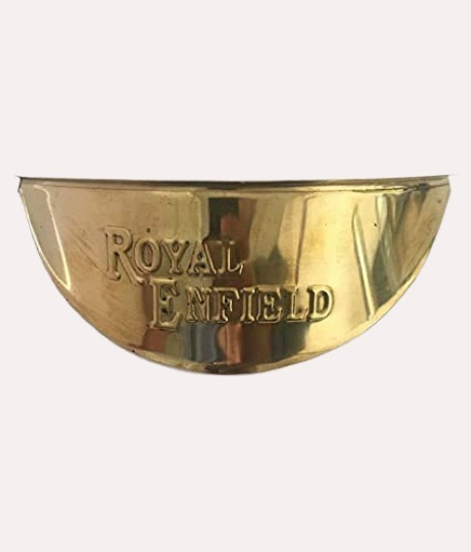 Golden Fox RE-11 Brass Headlamp Shade with RE Logo for Motorcycles Bike Headlight Grill Bike Headlight Grill(Gold)