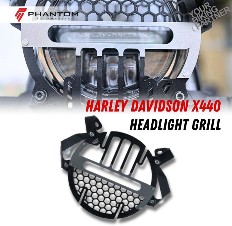 PHANTOM Headlight Grill For Harrleyy-Davidssonn X440 Protection & Custom Fit Bike Headlight Grill(Black)