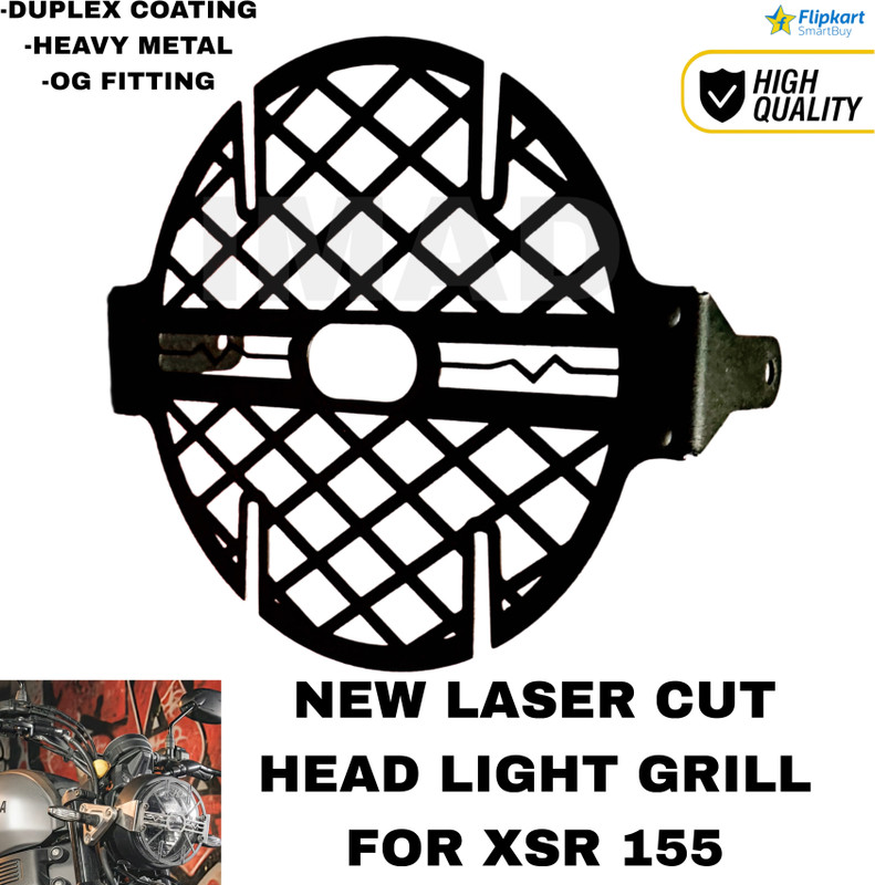 imad NEW LASER CUT HEADLIGHT GRILL XSR155 Bike Headlight Grill(Black)