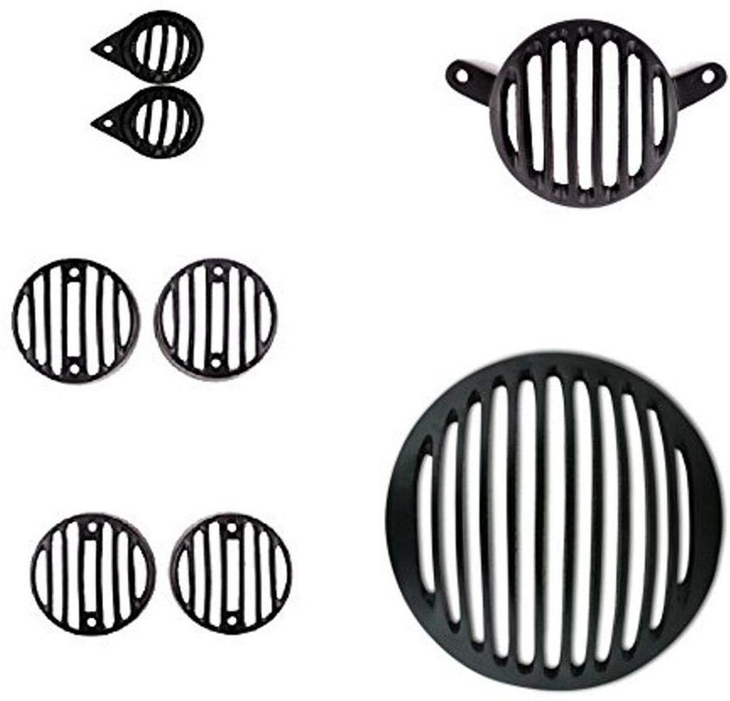 B.K Accessories Heavy Grill Headlight Royal Enfield Bullet Classic 350/500 Bike Headlight Grill(Black)