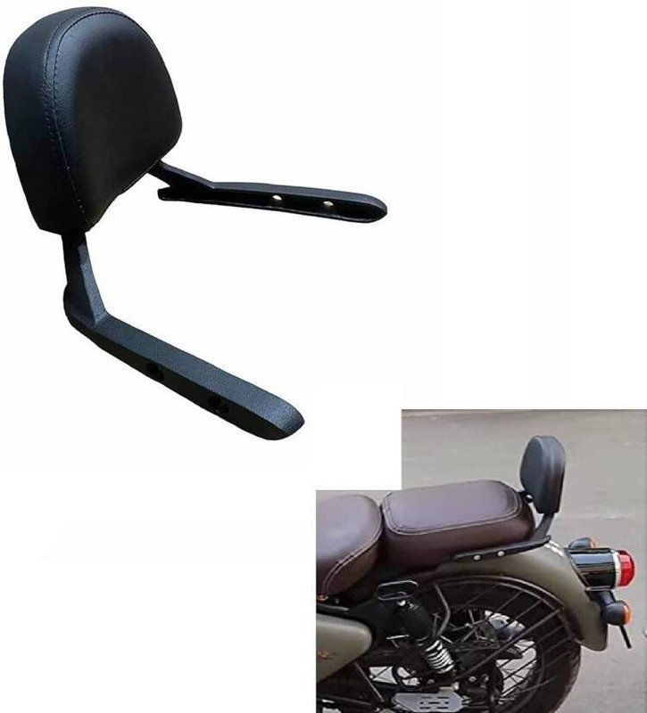 Autoladders Heavy Duty Bullet Backrest/Back Rest Royal Enfield Desert Storm Bike Headlight Grill(Black)
