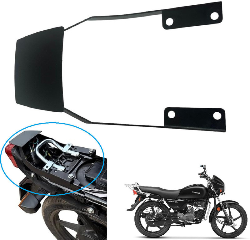 Sunriders Tail Patti Metal Black Rear Seat Tail Protector For Splendor Bike Bike Headlight Grill(Black)