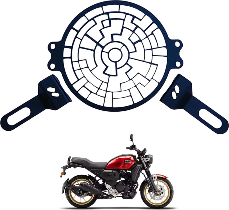 KILLERRYDER Bike Headlight Protective Metal Grill Compatible with FZ X Black Bike Headlight Grill(Black)