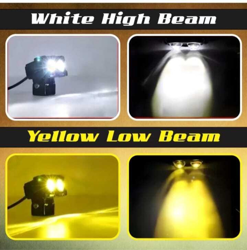 TOVOTA SPOT LIGHT 2 LENS METAL BODY IRON Bike Headlight Grill(White, Yellow)
