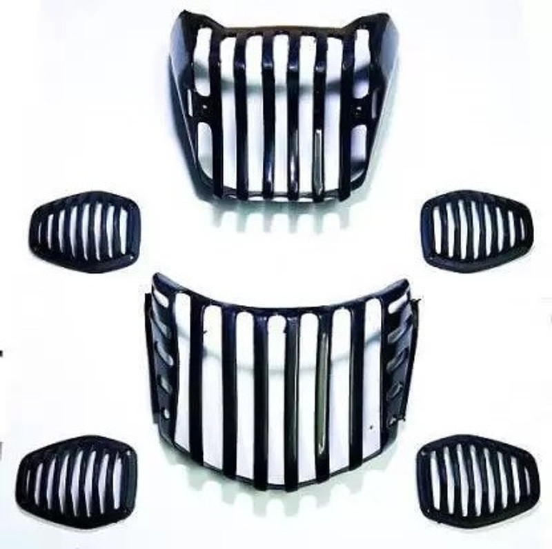 Giinix GNX HF DELUXE INDICATOR COVER , FRONT HEADLIGHT COVER & REAR TAIL LIGHT COVER Bike Headlight Grill(Black)