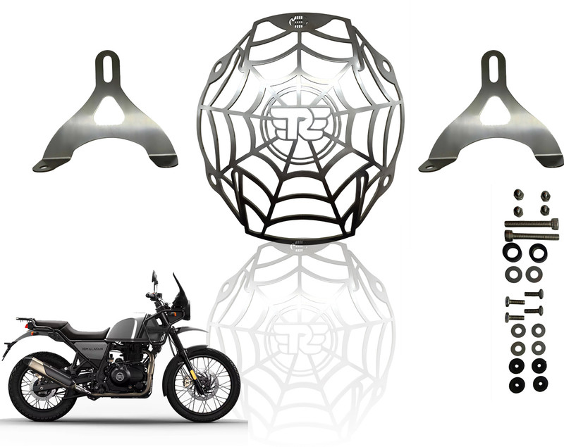 Moto Genius Headlight Grill Guard for RE Himalayan (Spider Grill) Bike Headlight Grill(Silver)