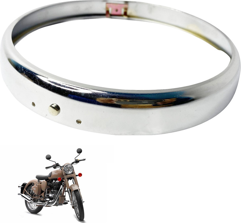 Dhe Best Bike Headlight Ring Only for 350cc Model For Royal Enfield Classic Desert Storm Bike Headlight Grill(Silver)