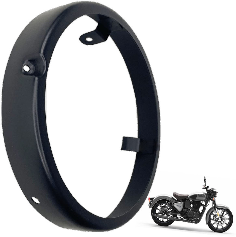 BikeFashionMart Black Headlight Outer Ring Rim for Royal Bike Headlight Grill(Black)