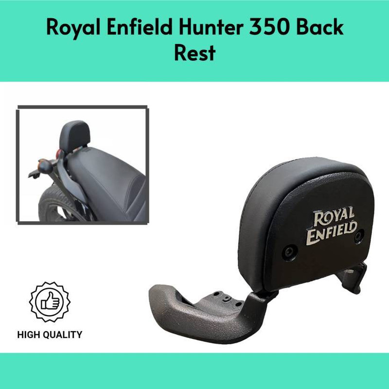 ZYO ZY-BKREST01 High Quality Back Support For Royal Enfield Hunter 350 Back Rest Bike Headlight Grill(Black)