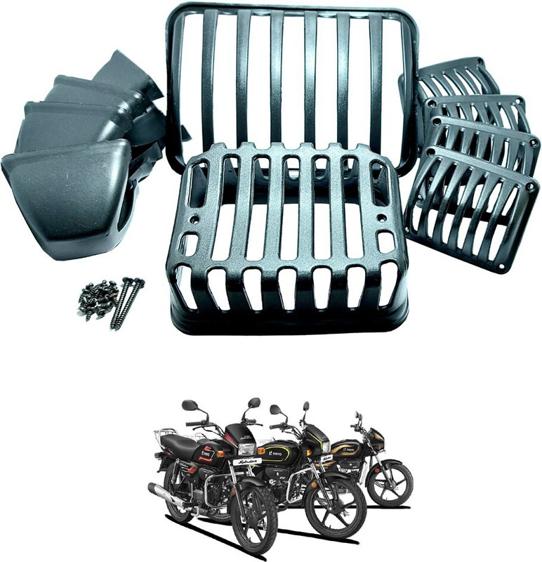 VPRS SplendorPlus Pro Cover Grill Jaali 1 SET Bike Headlight Grill Bike Headlight Grill(Black)